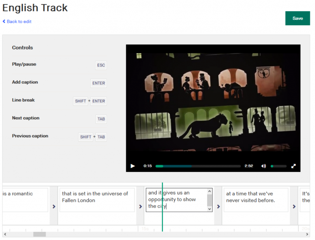 Captioning the video