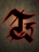 A black sigil with firey edges against a cracked, rocky background.