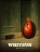 A crimson, oversized egg propped up against an old door. From a crack near the top of the egg, a slimy, ambiguous appendage emerges.